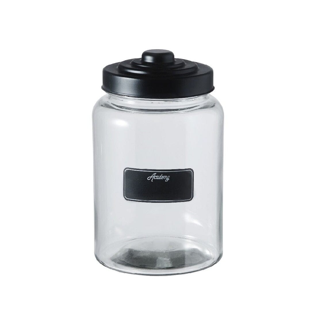 Academy Oversized Glass Jar W/ Matte Black Lid - 3.5l General Storage The Cooks Kitchen Mandurah 