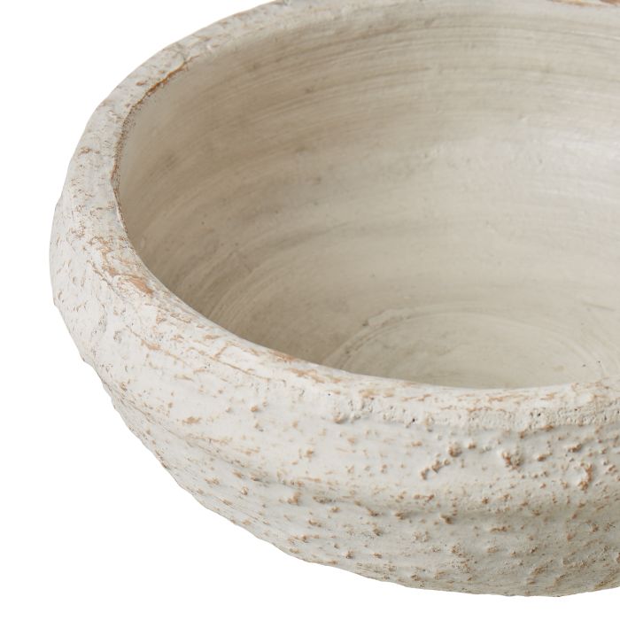 Amalfi Textured Terracotta Bowl White 23x23x11cm