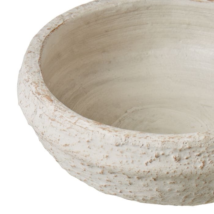 Amalfi Textured Terracotta Bowl White 23x23x11cm Vases & Planters The Cooks Kitchen 