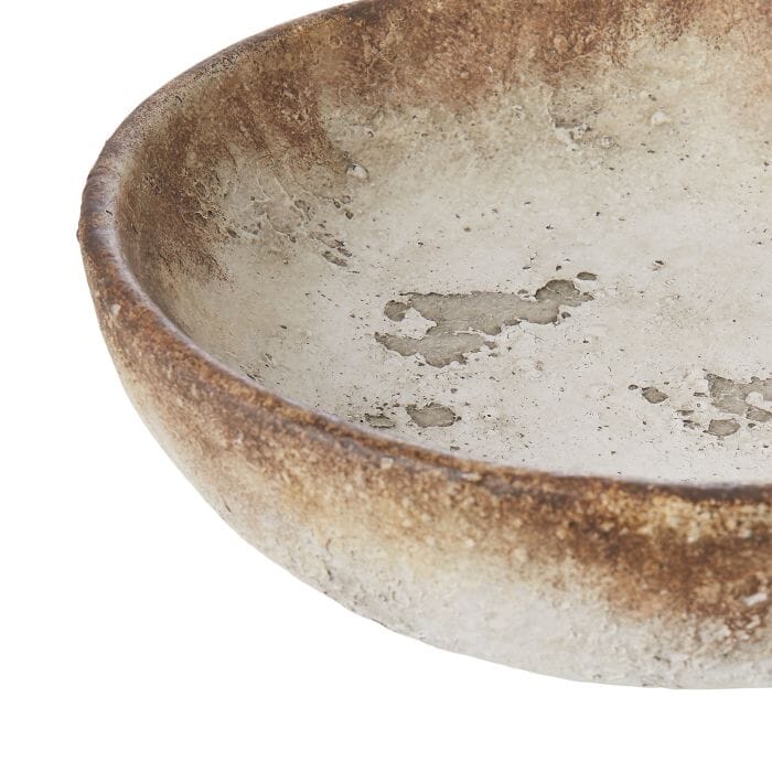 Amalfi Distressed Two Toned Ceramic Decorative Bowl 28.5x28.5x9cm Vases & Planters The Cooks Kitchen 