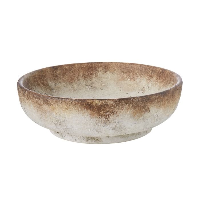 Amalfi Distressed Two Toned Ceramic Decorative Bowl 28.5x28.5x9cm Vases & Planters The Cooks Kitchen 