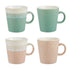 Fluted Mug 275ml Set Of 4 - Pink & Green