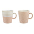 Fluted Mug 275ml Set Of 4 - Pink & Green