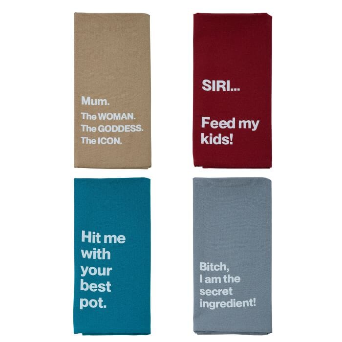 Slogan Tea Towel 30cm Assorted Tea Towels The Cooks Kitchen 