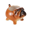 Emporium Bull Winkle Dog Planter - 16x13x11.5cm - Brown
