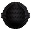 Masterpro Reusable Silicone Air Fryer Liner Round 2pc Set Grey & Black 56.5x46x38.5cm