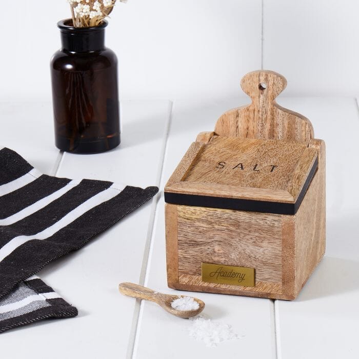 Academy James Salt Box With Spoon Herb & Spice Storage The Cooks Kitchen 