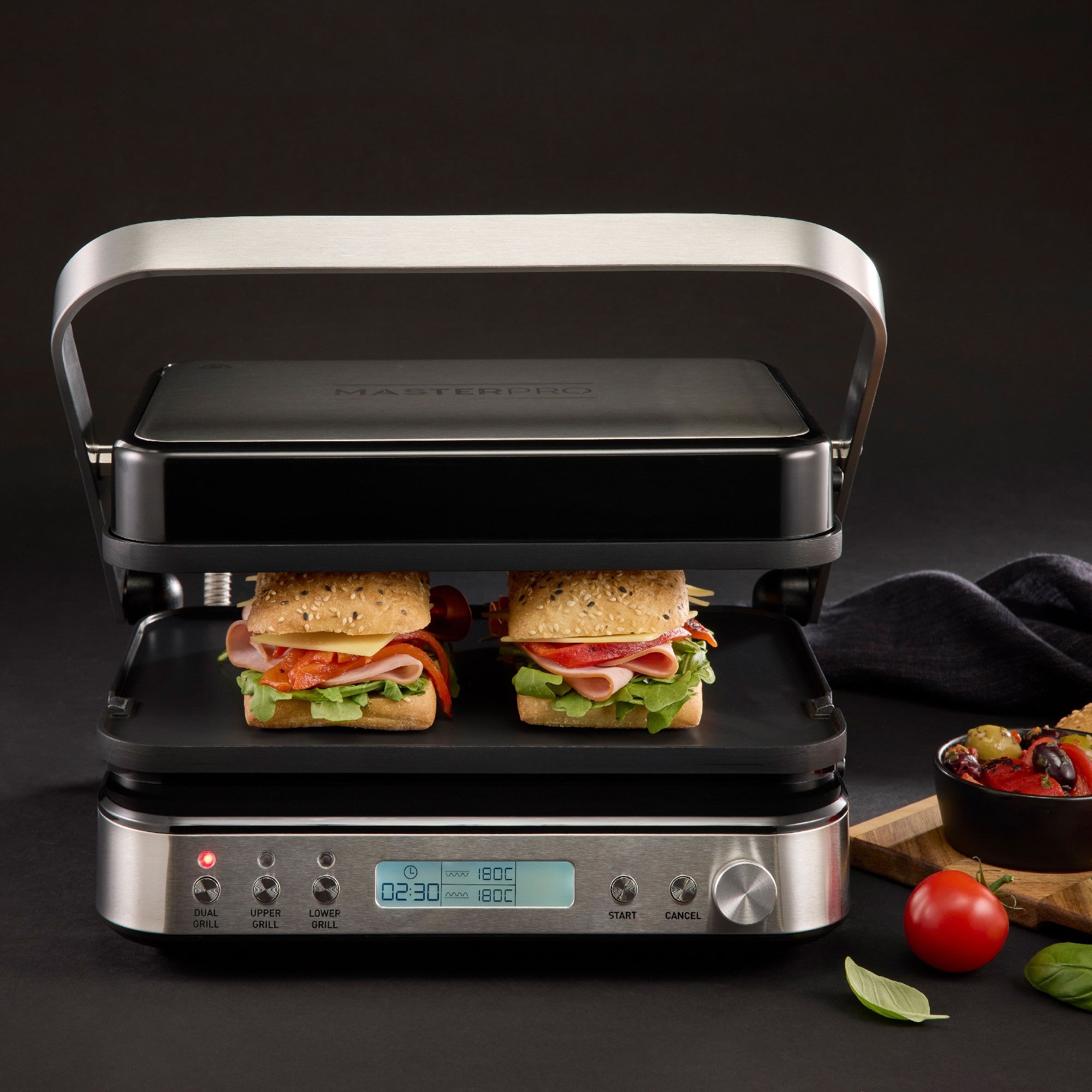 Master Pro Delux Multi Contact Grill With Temperature Probe