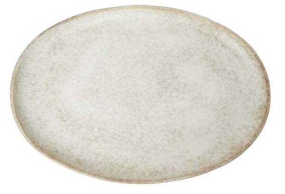 Grand Designs Dusk Stoneware Oval Platter - Cream & Brown 37.2x25.7x2.4cm