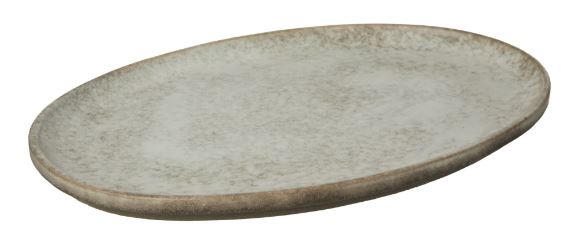 Grand Designs Dusk Stoneware Oval Platter - Cream & Brown 37.2x25.7x2.4cm