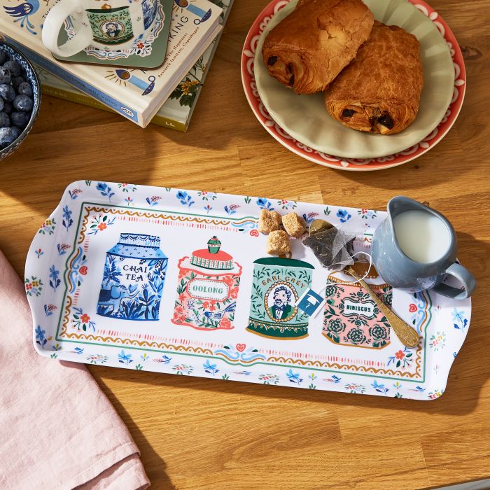 Ulster Weavers Tea Tins Small Tray Multi-coloured 39x17x3cm