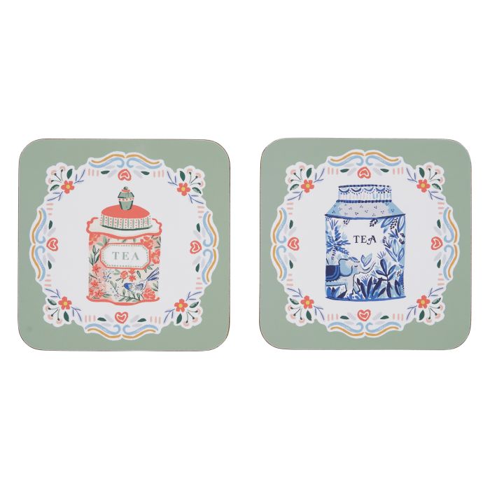 Ulster Weavers Tea Tins Coaster 4pcs Set Multi-coloured 11x11x1cm