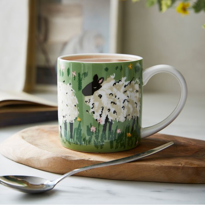 Ulster Weavers Woolly Sheep New Bone China Mug 250ml Green 8.2x8.2x8.2cm