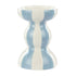 Emporium Lane Stripe Candle Holder Small Blue & White 9.5x9.5x14cm