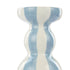 Emporium Lane Stripe Candle Holder Small Blue & White 9.5x9.5x14cm