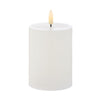 Amalfi Hughe Led Flickering Pillar Candle Rustic White 7.5x7.5x10cm