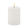 Amalfi Hughe Led Flickering Pillar Candle Rustic White 7.5x7.5x10cm