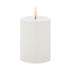 Amalfi Hughe Led Flickering Pillar Candle Rustic White 7.5x7.5x10cm