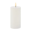 Amalfi Hughe Led Flickering Pillar Candle Rustic White 7.5x7.5x15cm