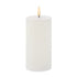 Amalfi Hughe Led Flickering Pillar Candle Rustic White 7.5x7.5x15cm