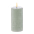 Amalfi Hughe Led Flickering Pillar Candle Rustic Green 7.5x7.5x15cm