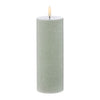 Amalfi Hughe Led Flickering Pillar Candle Rustic Green 7.5x7.5x20cm