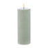 Amalfi Hughe Led Flickering Pillar Candle Rustic Green 7.5x7.5x20cm