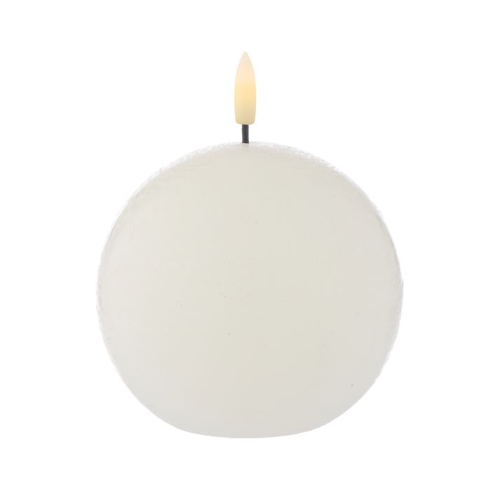 Amalfi Hughe Led Flickering Spherical Candle Rustic White 10x10x9cm