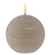 Amalfi Hughe Led Flickering Spherical Candle Rustic Taupe 10x10x9cm