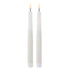 Amalfi Hughe Led Flickering Taper Candle 2pcs Set Rustic White 2x2x24cm