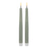 Amalfi Hughe Led Flickering Taper Candle 2pcs Set Rustic Green 2x2x24cm