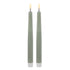 Amalfi Hughe Led Flickering Taper Candle 2pcs Set Rustic Green 2x2x24cm