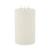 Amalfi Hughe Led Flickering Pillar Candle 3 Wicks Rustic White 15x15x25cm