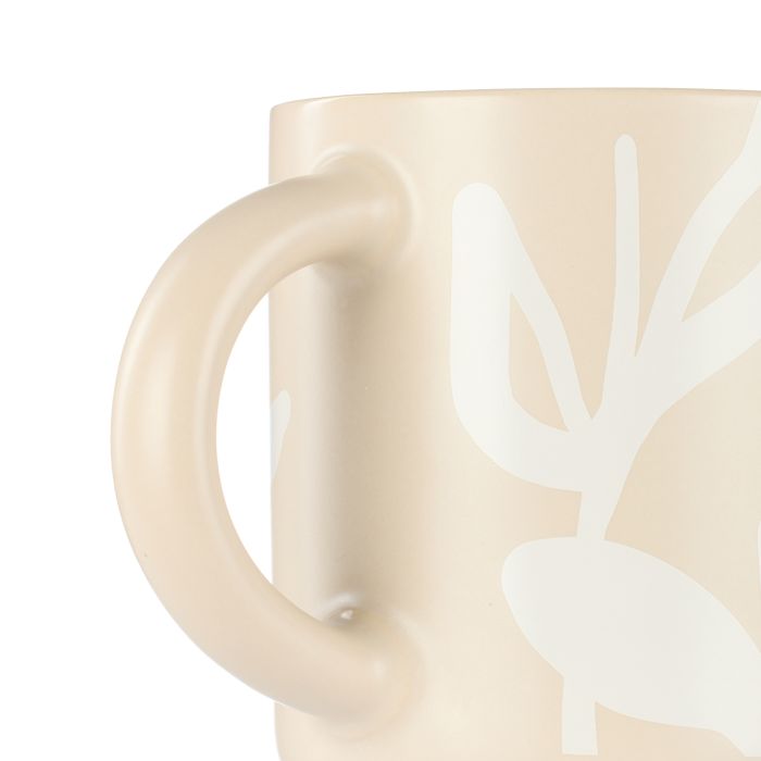 Leaf & Bean Freya Mug & Side Plate Set 12x9x10cm/21.5x4.5x3cm - Oat & White