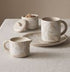 Leaf & Bean Freya Mug & Side Plate Set 12x9x10cm/21.5x4.5x3cm - Oat & White