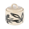 Leaf & Bean Freya Sugar Pot 9x9x8cm - Oat & Black