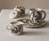 Leaf & Bean Freya Sugar Pot 9x9x8cm - Oat & Black