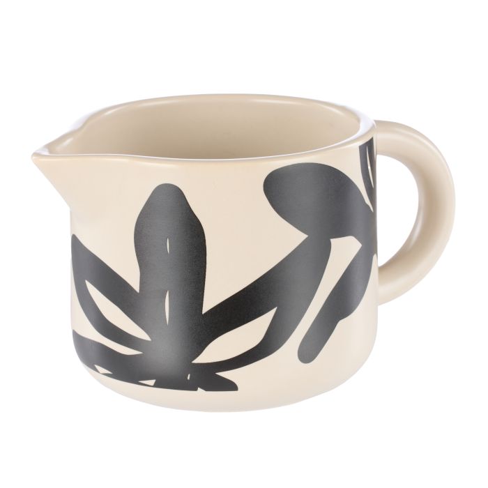 Leaf & Bean Freya Milk Jug 250ml 13x8x7 - Oat & Black
