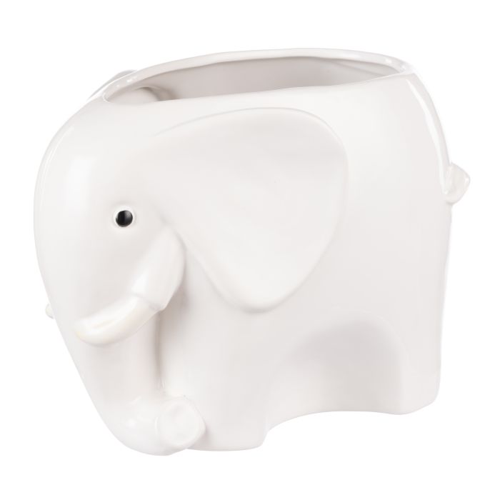 Emporium Brynlee Elephant Vase Wide White 25.4x17x18.7cm