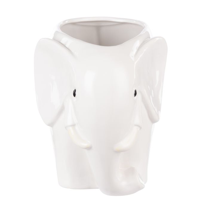 Emporium Brynlee Elephant Vase Wide White 25.4x17x18.7cm