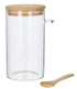 Leaf & Bean Glass Canister With Spoon Natural 800ml Glassware Storage The Cooks Kitchen 