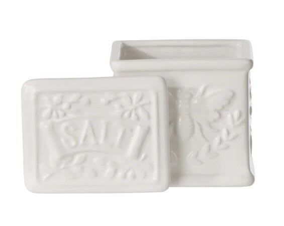 Davis & Waddell Wildflower & Hive Salt Cellar White 9.4x7.7x9.4cm Herb & Spice Storage The Cooks Kitchen 