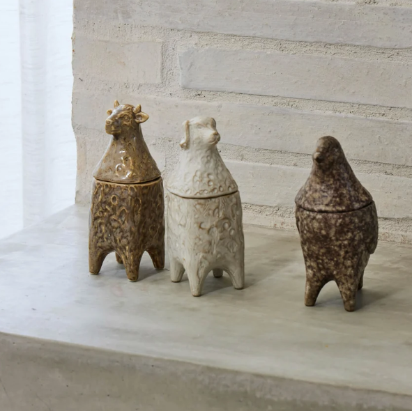 Amalfi Ari Bird Jar Brown Reactive