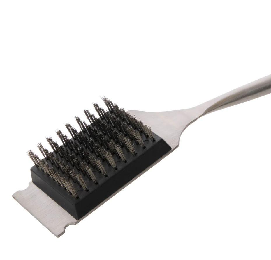 Davis & Waddell Ryder Brass Bbq Brush 47cm Chrome And Acacia