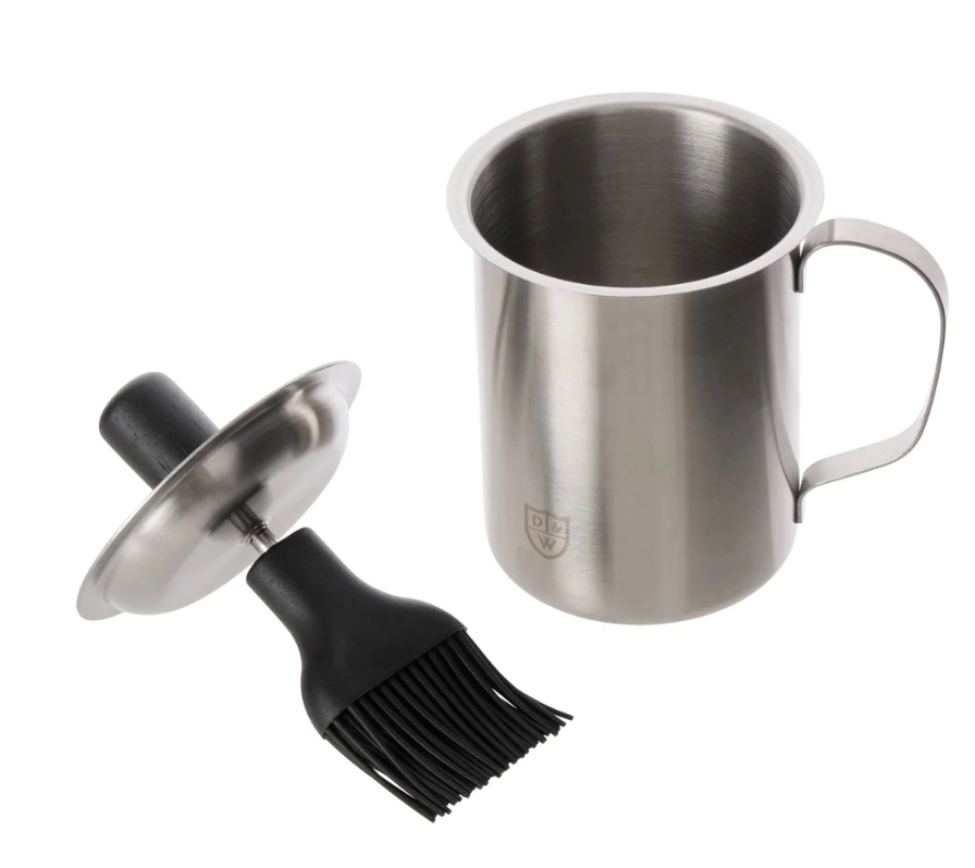 Davis & Waddell Ryder Basting Pot And Brush Set Chrome And Black