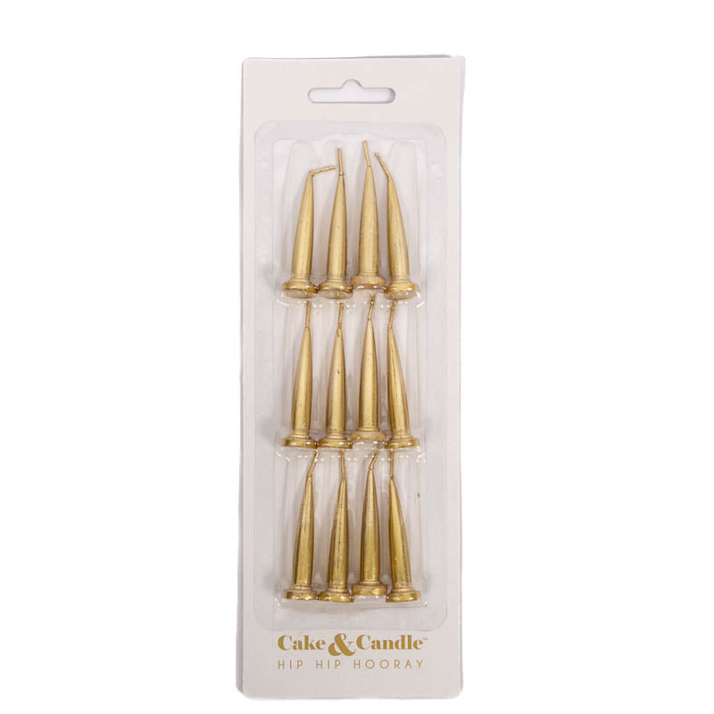 Cake & Candle Bullet Candles - Gold