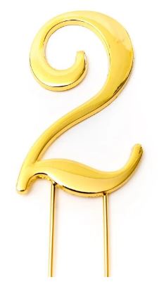 Sugar Crafty - Gold Cake Topper Number 2
