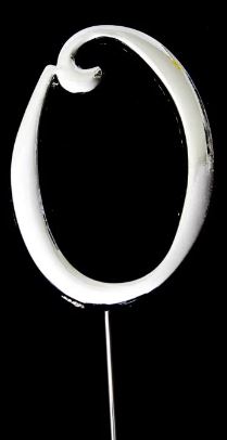 Cake & Candle Silver Cake Topper (7cm) - Number 0