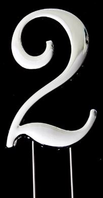 Sugar Crafty - Silver Cake Topper Number 2