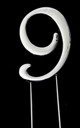 Sugar Crafty - Silver Cake Topper Number 9